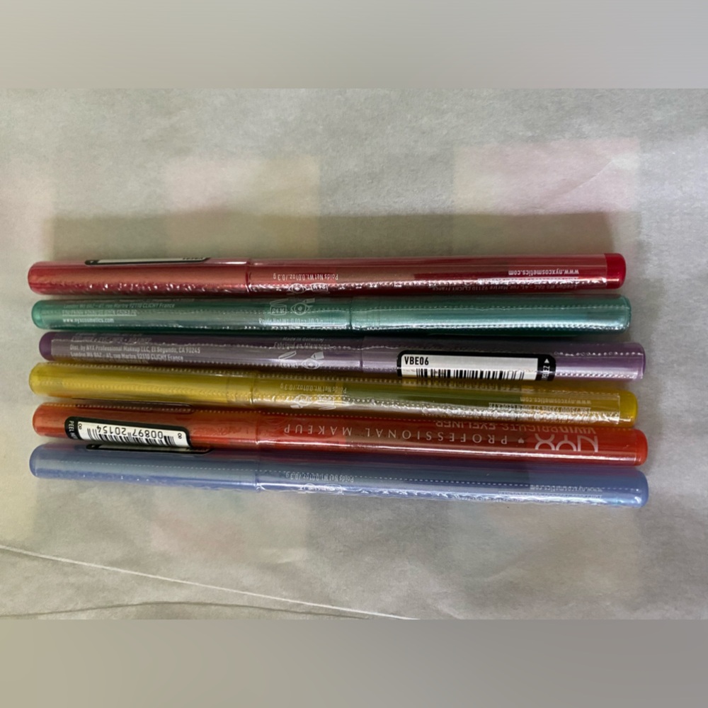 New NYX LGBTQ Pride Edition Vivid Brights Eyeliner Set- 6- Free 2 NYX Lipstick